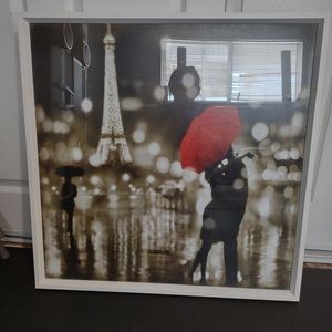 red umbrella paris artwork